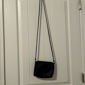 Black Faux Leather Crossbody Purse
